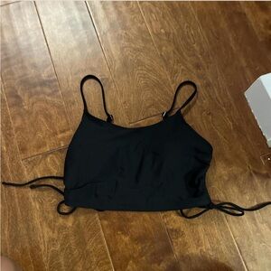 Black Women's Cropped Cami Top with Side Ties
